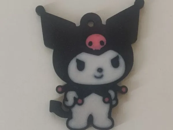Kuromi keychain with washer