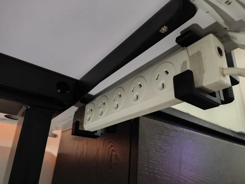 Adjustable power strip clamp mount