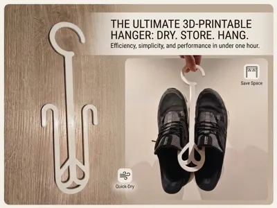 Space-saving shoe hanger and dryer (modular!)