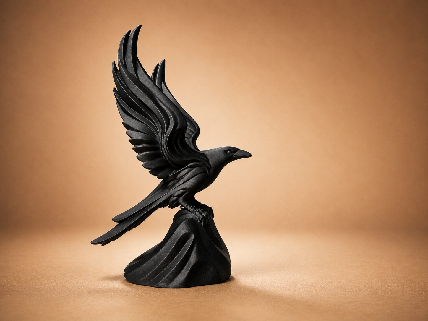 Raven Sculpture - Dark Bird Decor