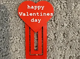 heart bookmark (with Happy Valentine's Day text)
