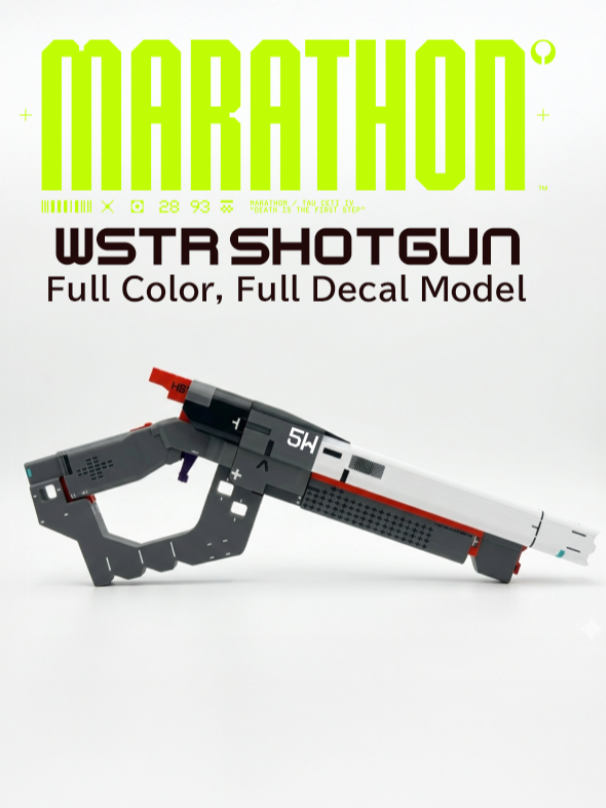 Marathon WSTR ショットガン ファンモデル｜3Dプリント・フルカラー Marathon WSTR Shotgun - Multi Part & Full Color - Free 3D Print