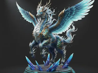 Winged Qilin – Celestial Guardian Figure