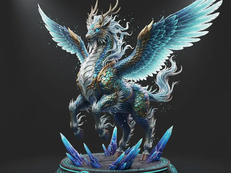 Winged Qilin – Celestial Guardian Figure