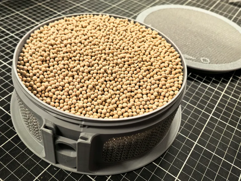 Desiccant Box Spool Sized With Spout And Lid