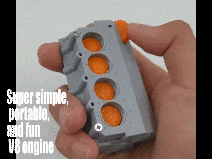 Super simple, portable, and fun V8 engine fidget