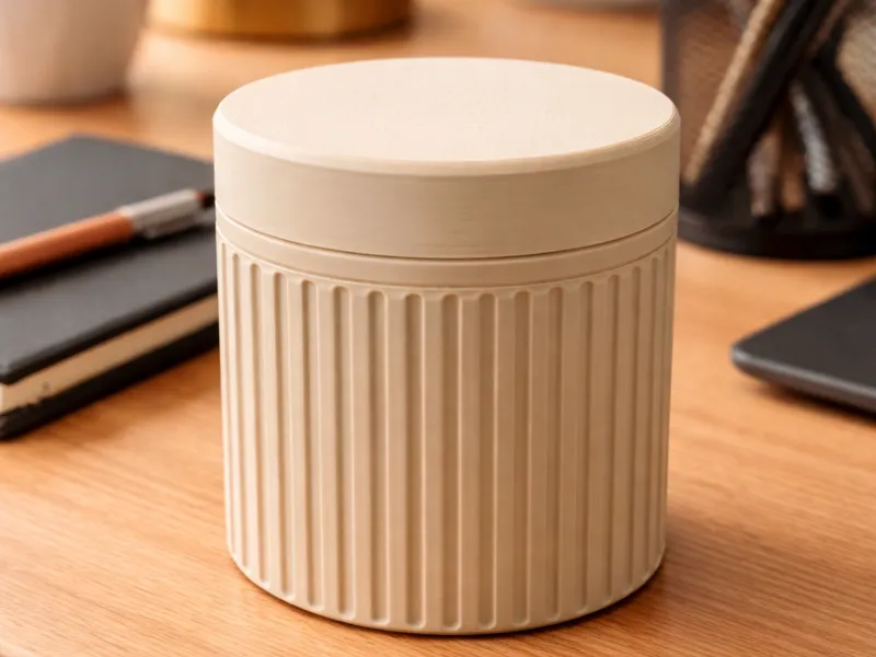 Contenitore Cilindrico Scanalato – Design Minimal