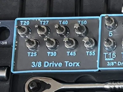 Gridfinity Torx 3/8 Drive Husky Socket Tray