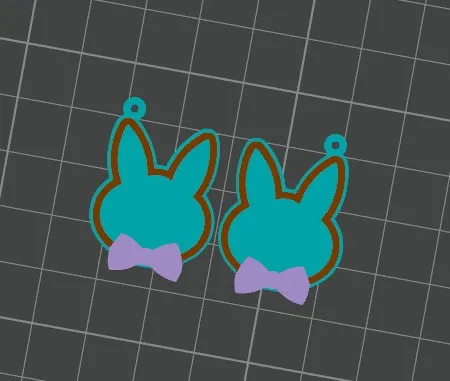 Bunny Bow Tie Earrings view 3
