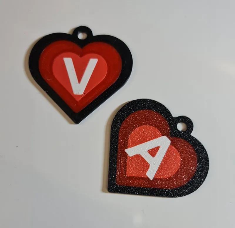 heart with initials - Keychain