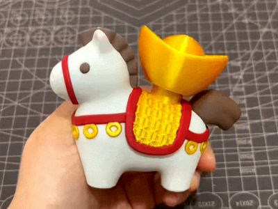 Instant Wealth and Prosperity Year of the Horse Spinning Handheld Ornament