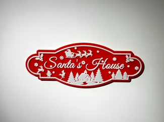 Santa’s House – Multi-Color Christmas Road Sign
