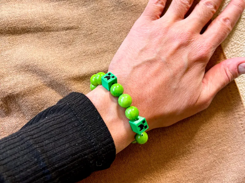 Minecraft Creeper Head Bead for Bracelet