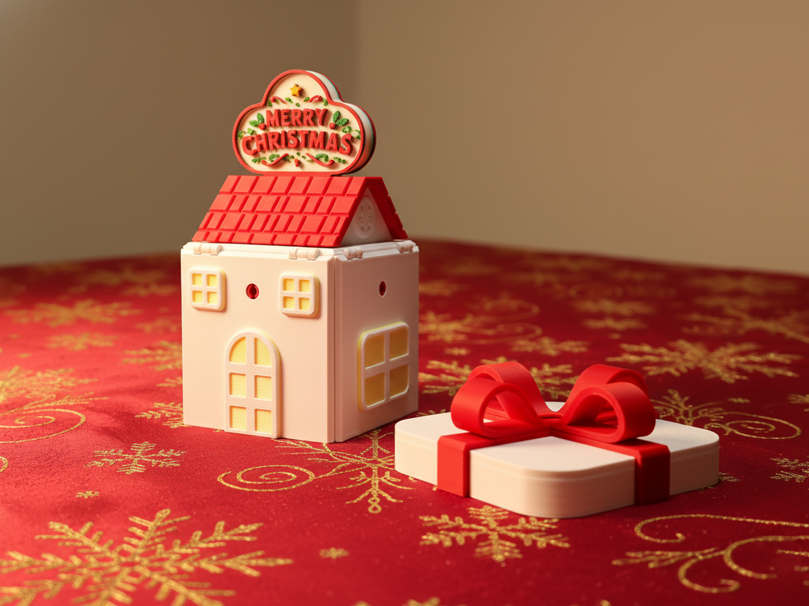 Miniatura 1 do modelo 3D 圣诞惊喜礼物盒（可变形）