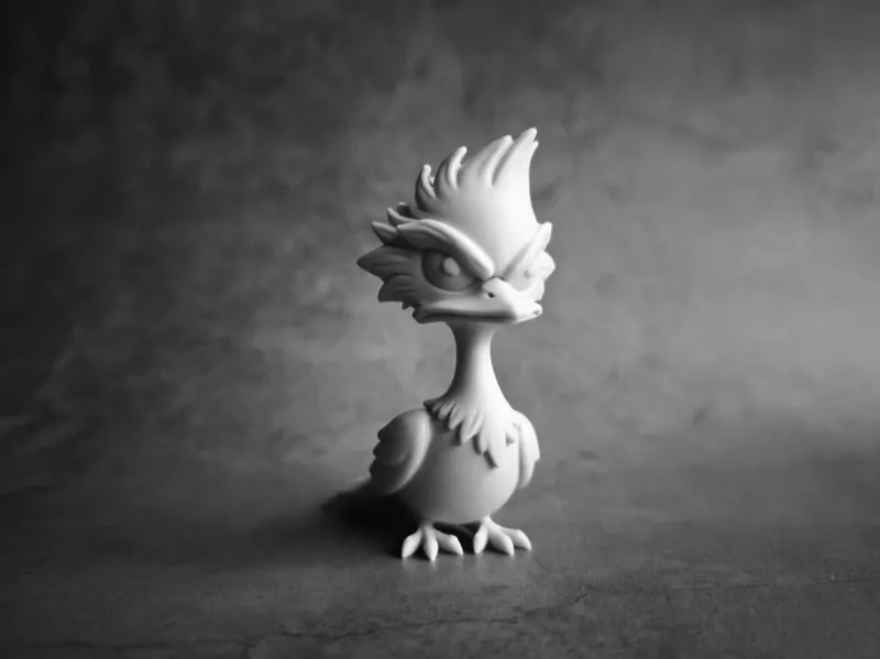 A grumpy bird office desk decoration toy ornament