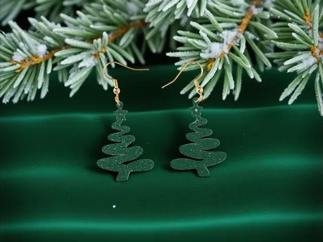 Rough Christmas tree earrings