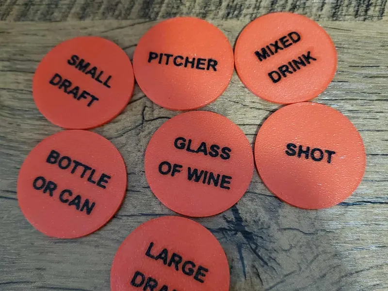 Bar drink chip token assortment