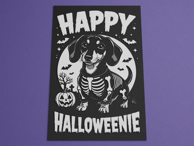 Dachshund Halloween Hueforge - Happy Halloweenie