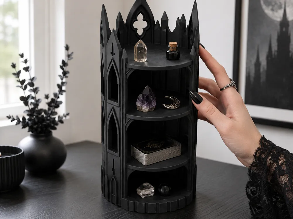 Estante o repisa: Goth Cathedral Tower Shelf Organizer. Referencia del modelo original.