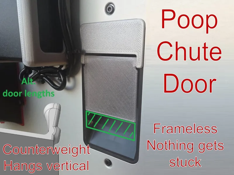 Poop chute door - Frameless & Counterweighted
