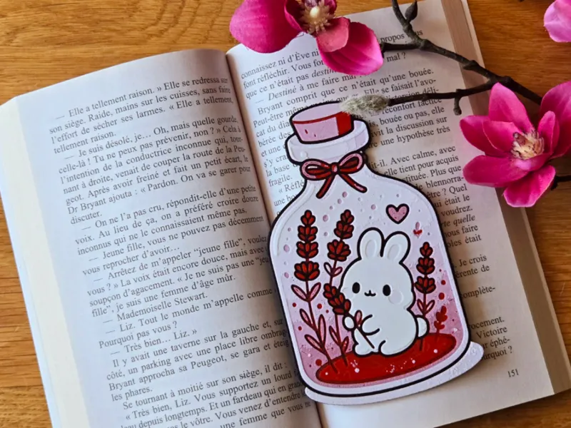 Marques pages “Lavender Fiole Rabbit”