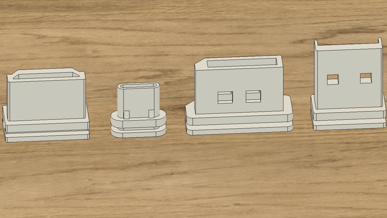 Miniatura 2 do modelo 3D 高速印刷　4種のコネクタ保護カバー