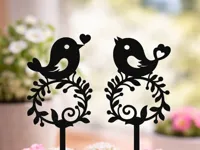Piques de jardin oiseaux amoureux — photo 1