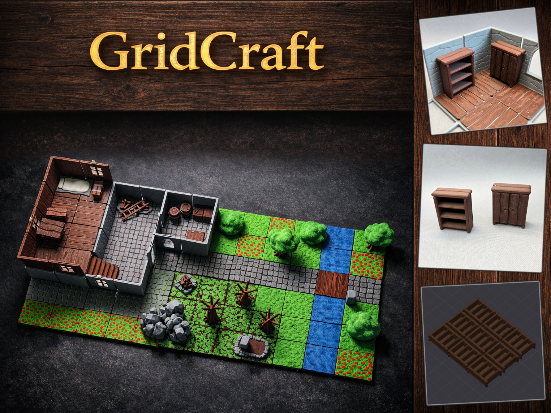 GridCraft – Cabinet & Shelf Set