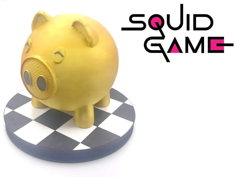 Piggy Bank with checkerboard base - Squid Game