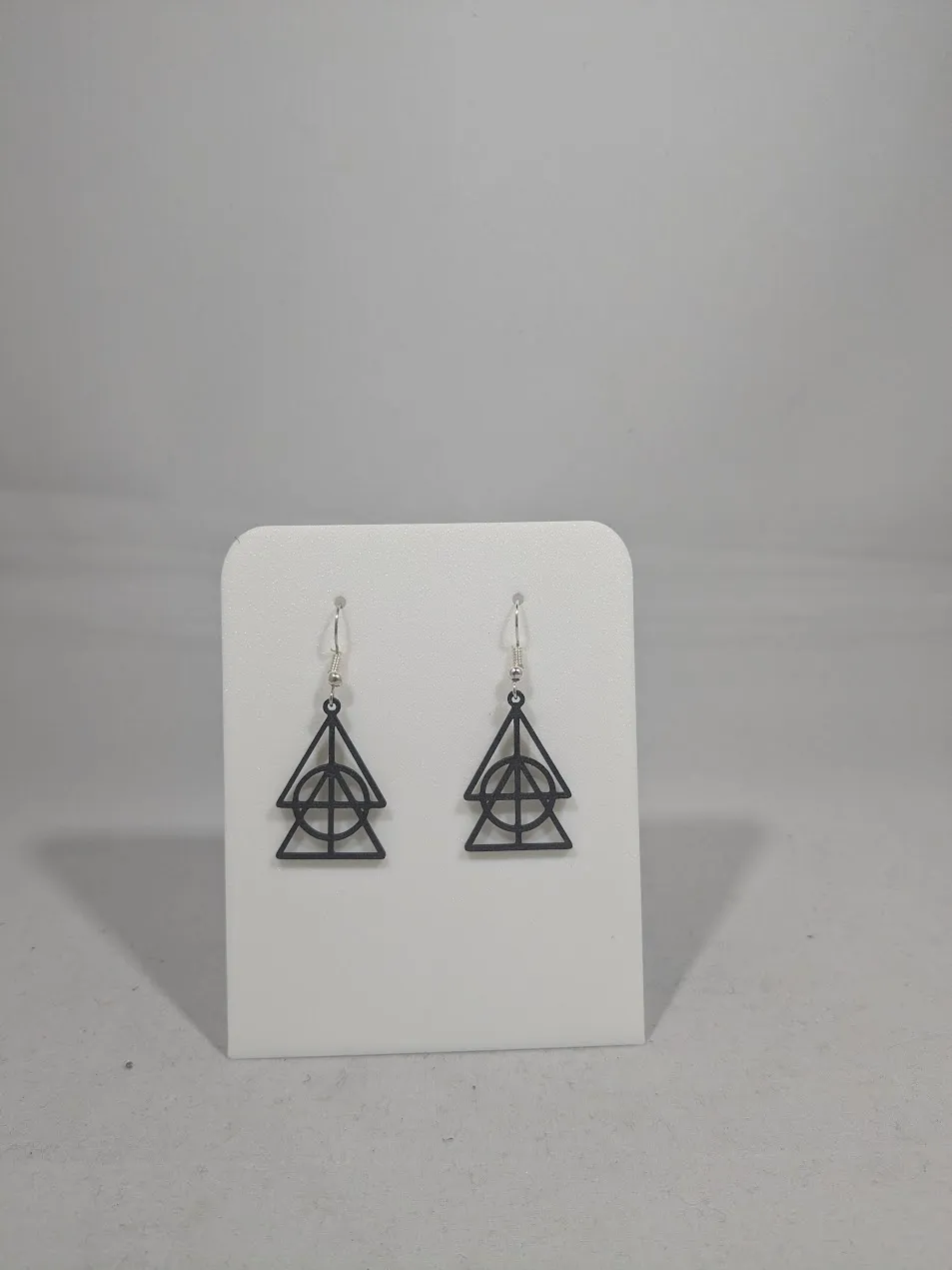 Abstract earrings - two triangles connected view 4