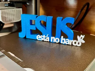 Letreiro: JESUS ESTA NO BARCO