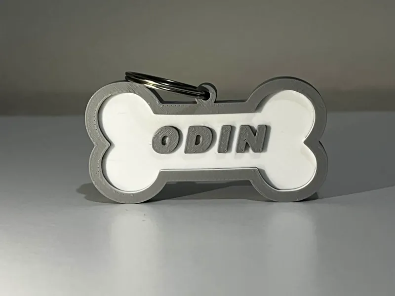Customizable Dog Bone ID Tag (Easy 3D Text)