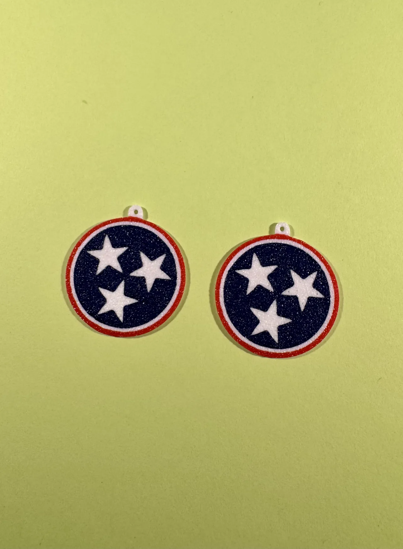 TN Tennessee Star Flag earrings view 2