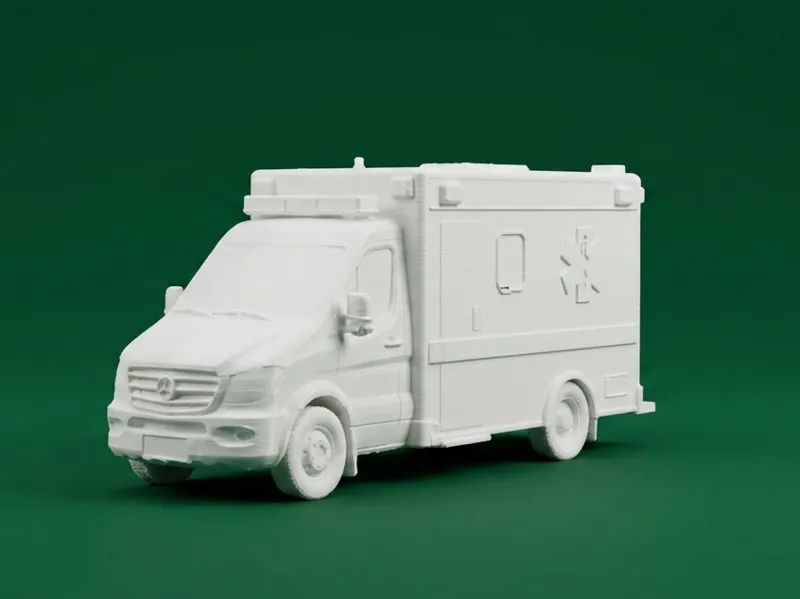 Detailed Miniature Ambulance Van Model