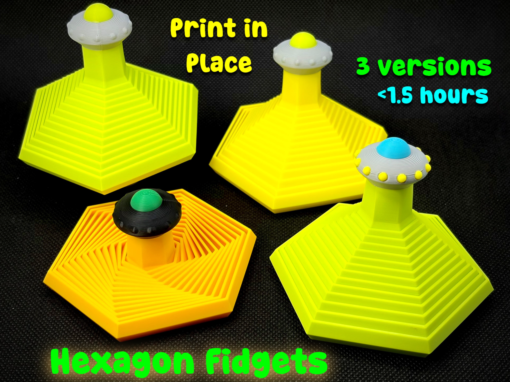 UFO Alien Hexagon Twist Fidget Toy (<1.5 hours)