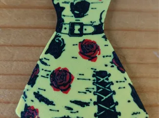 Keychain Roses Dress Rock