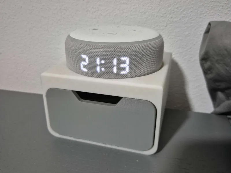 sliding drawer for desk with alexa holder