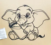 Art mural bébé éléphant mignon — photo 4