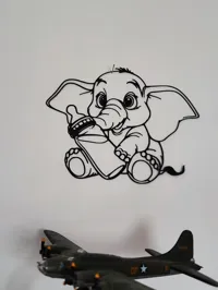 Art mural bébé éléphant mignon — photo 2