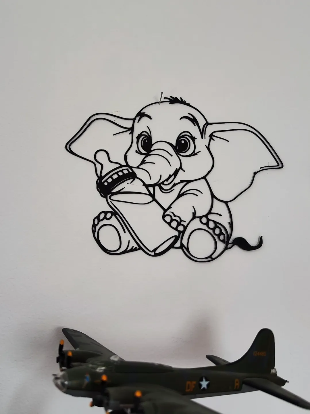 Art mural bébé éléphant mignon