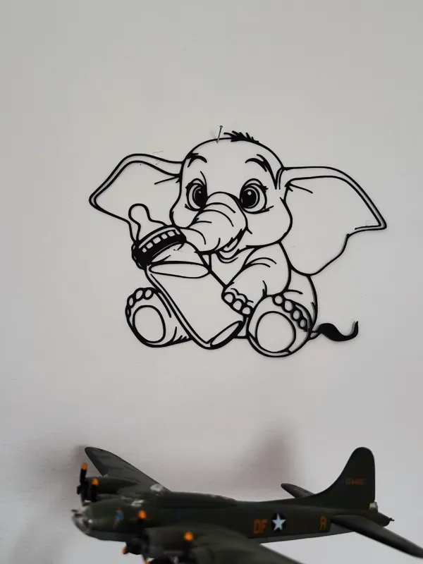 Art mural bébé éléphant mignon