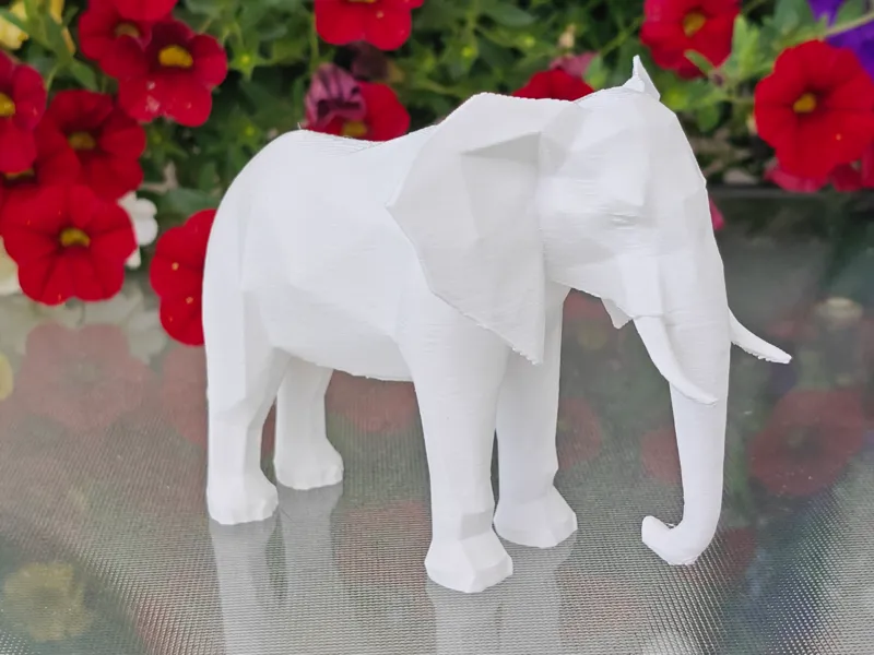 Geometric Low Poly Elephant Figurine