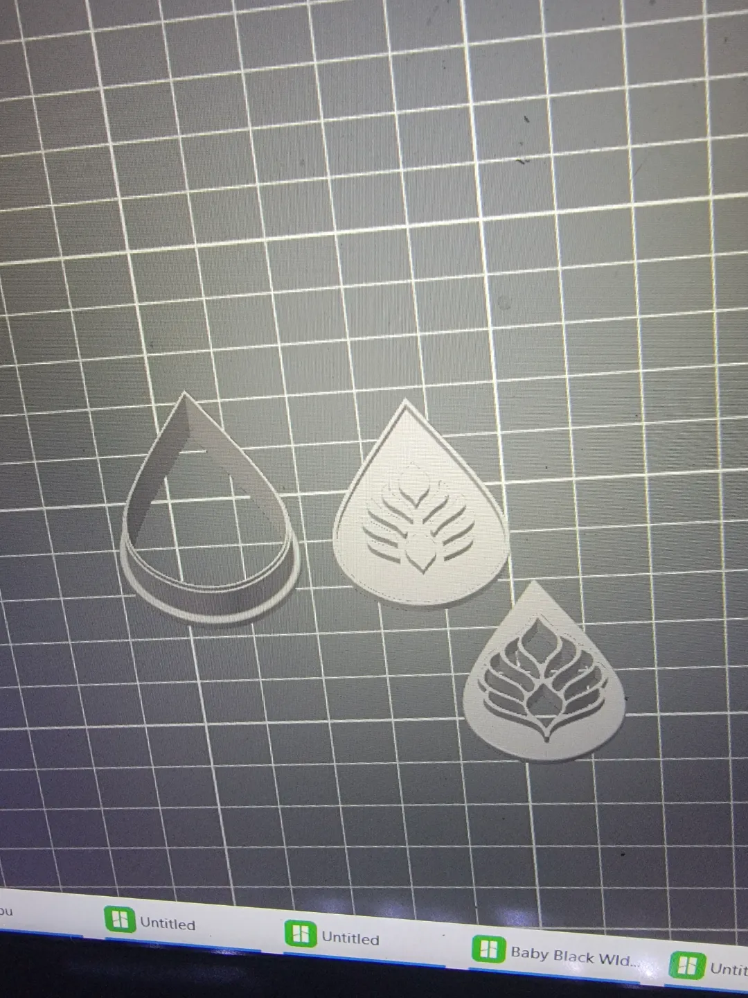 Teardrop Earring clay cutter set view 2