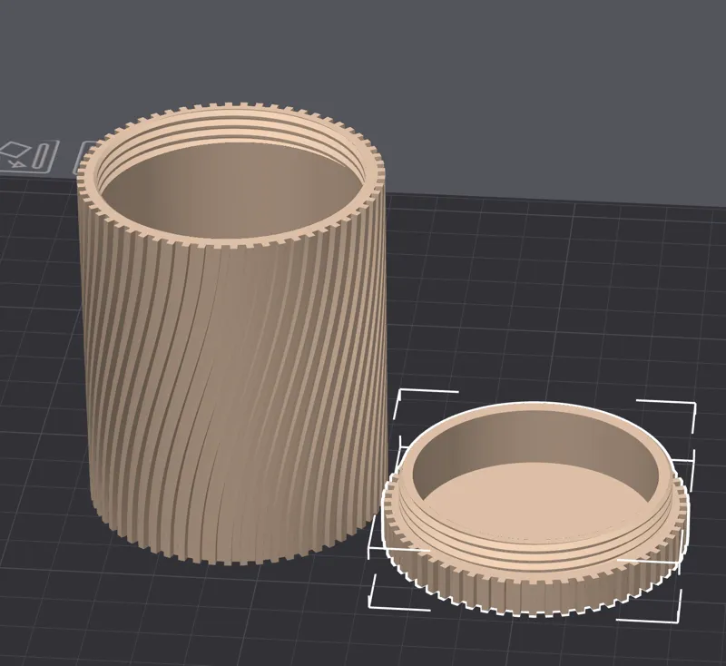 Twisted Container with Screw Lid
