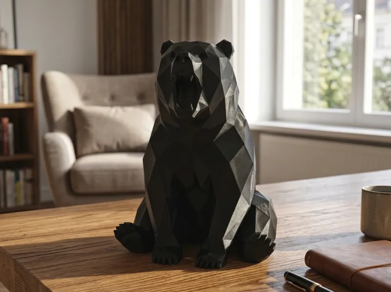 Geometric Roaring Bear – Sculpture