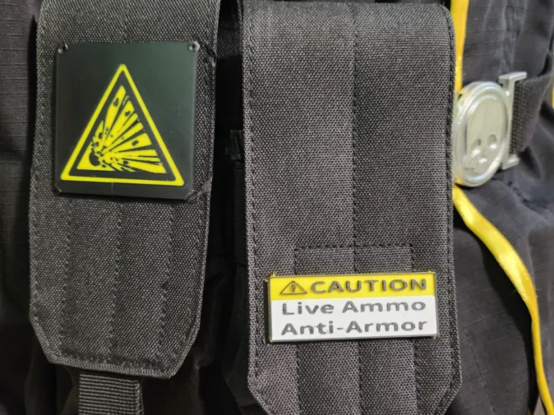 Helldivers II detail warning markings 