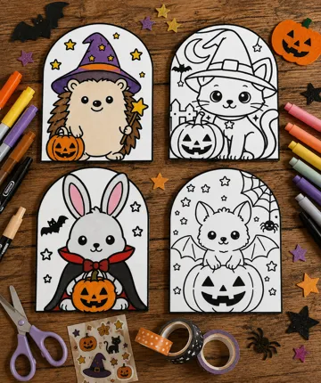 Modelo para impresión 3D: Cute halloween animals coloring pack — vista de referencia 3