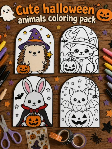 Modelo para impresión 3D: Cute halloween animals coloring pack — vista de referencia 2