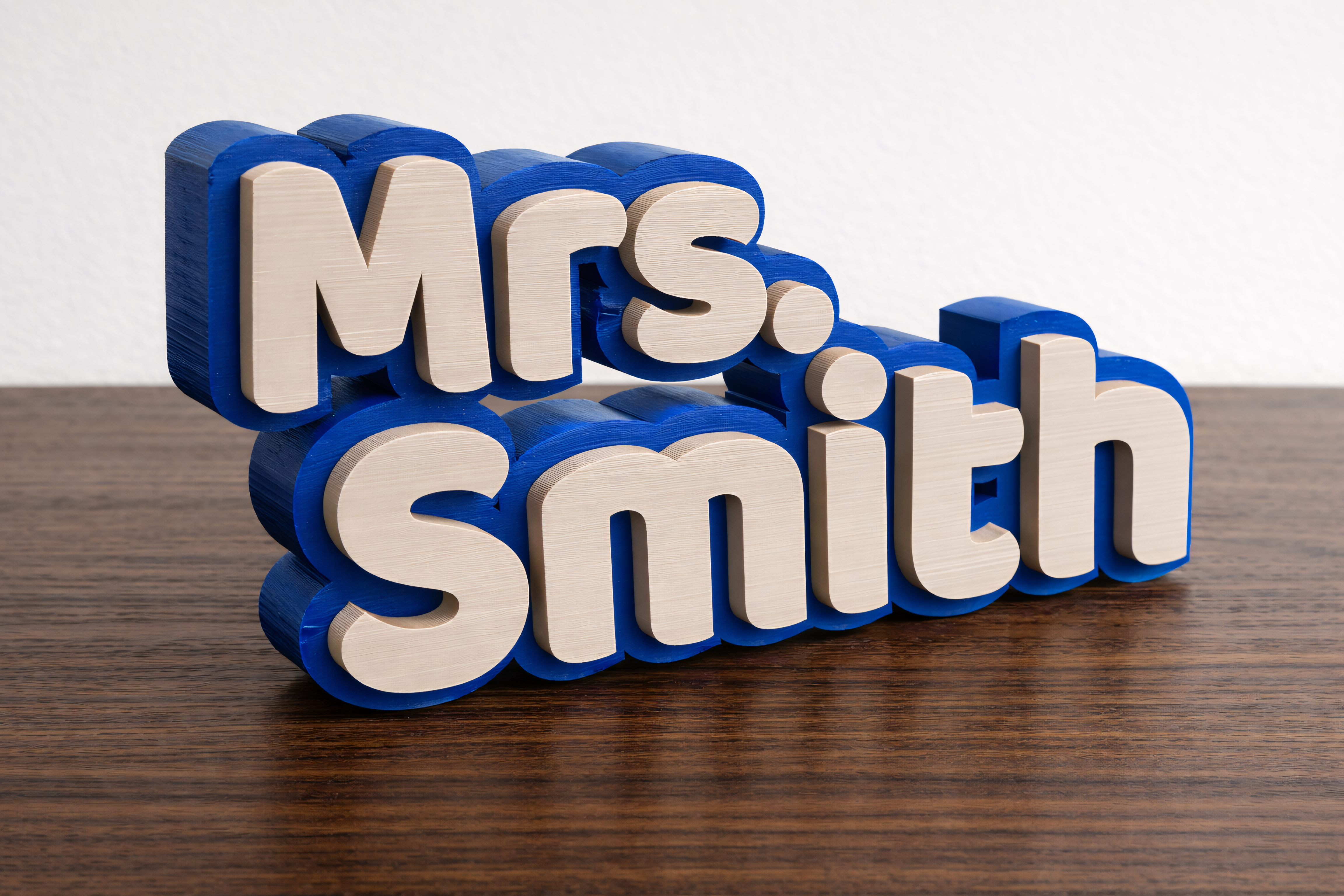 Customizable 3D Layered Text - All Connected - 1
