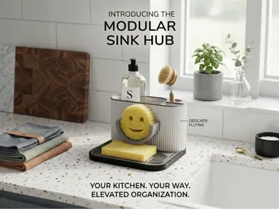 Modular Modern Kitchen Sink Organizer| Scrub Daddy